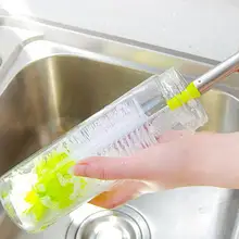 Круглая головка Сгибаемая длинная ручка бутылка стакан для воды щетка очистка инструмент для очистки