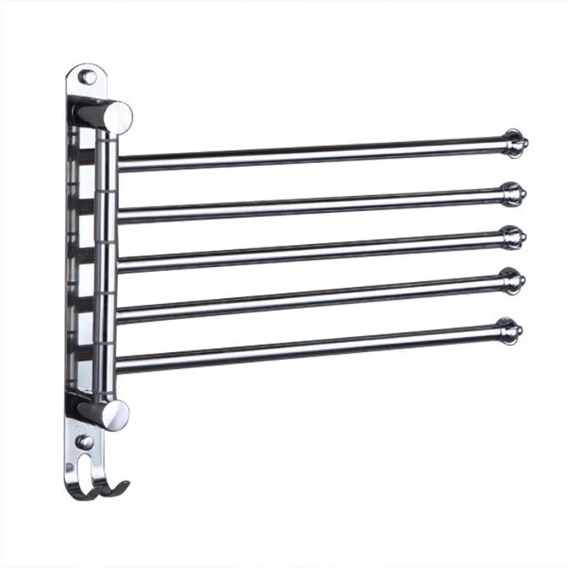 

Wall Mounted Towel Rail Holder Stainless Steel Swivel Rack for Bathroom Kitchen Hogard