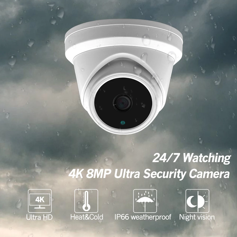 Новая 4-канальная система видеонаблюдения, ультра 8-мегапиксельная наружная камера безопасности POE с Hikvision 4 POE NVR DS-7604NI-K1/4 P DIY комплекты видеонаблюдения
