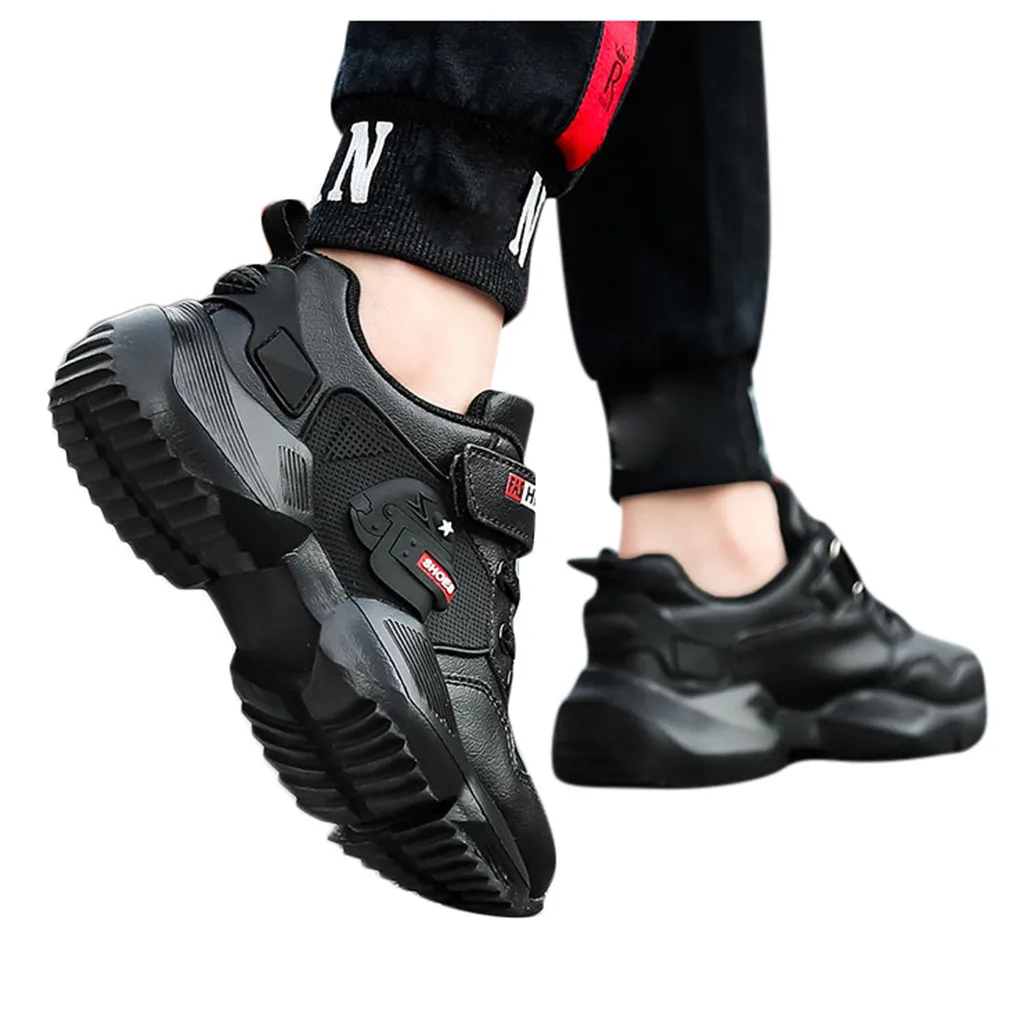 Waterproof Fashionable Children's Shoes Sneakers Mesh Lace Up Baby Boy Big Children's Casual Shoes Outdoor Sports Shoes Sneakers