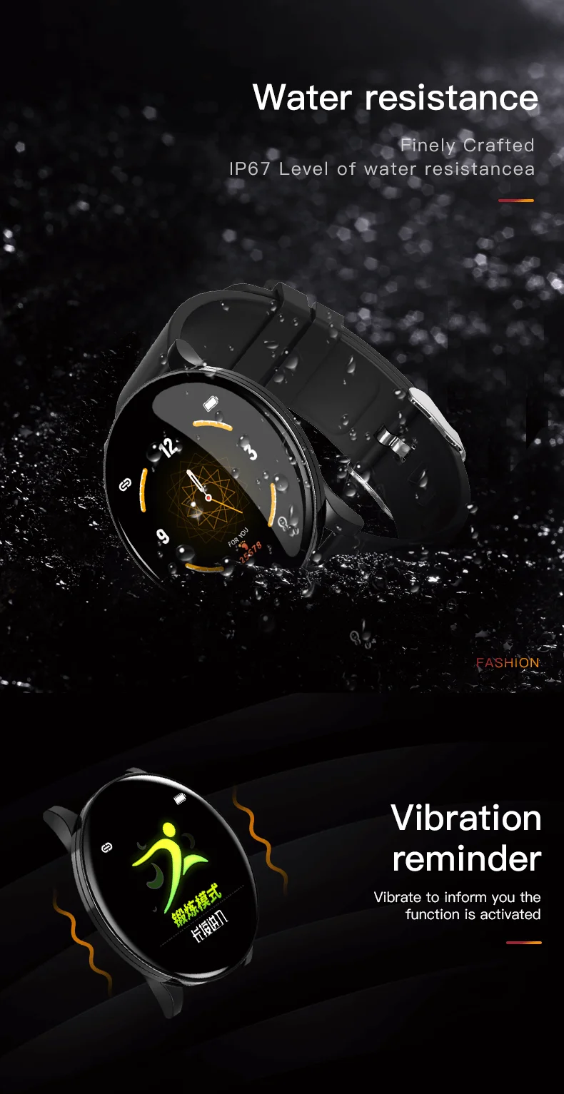 W8 спортивные Смарт-часы, браслет, круглые Bluetooth, водонепроницаемые мужские Смарт-часы для мужчин и женщин, фитнес-трекер, браслет на запястье для Android IOS