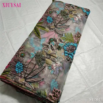 

New Design Africa Brocade Lace Fabric Luxury Lace Trim African Embroidery Nigerian Lace Fabric For Woman P1285