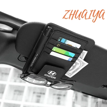 

1 Piece Eye Glasses Card Pen Holder Clip Car Styling Car Accessories Sun Visor Sunglasses For logo i20 i30 i35 iX35