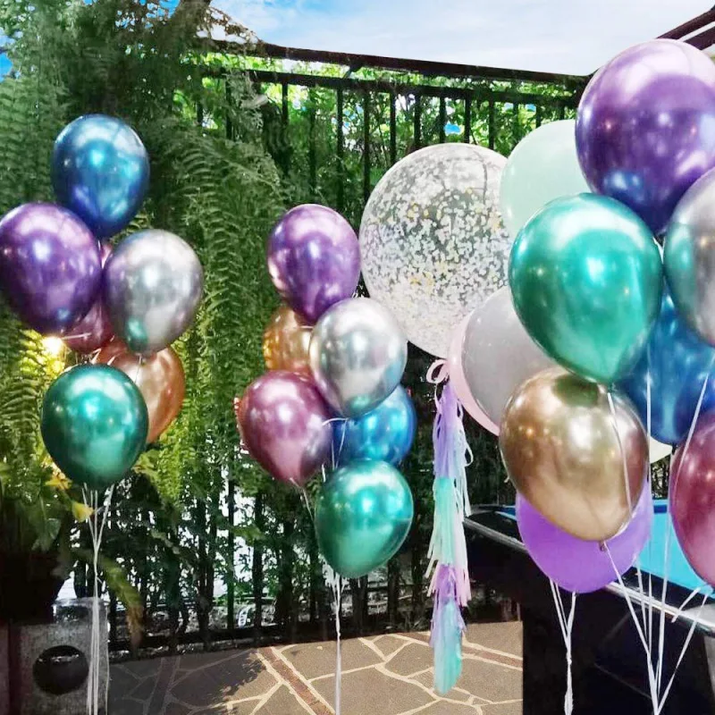 

12 Inch Colourful Latex Helium Balloons Pearl Crystal Metallic Balloon Party Decoration 50pcs/pack Balloons