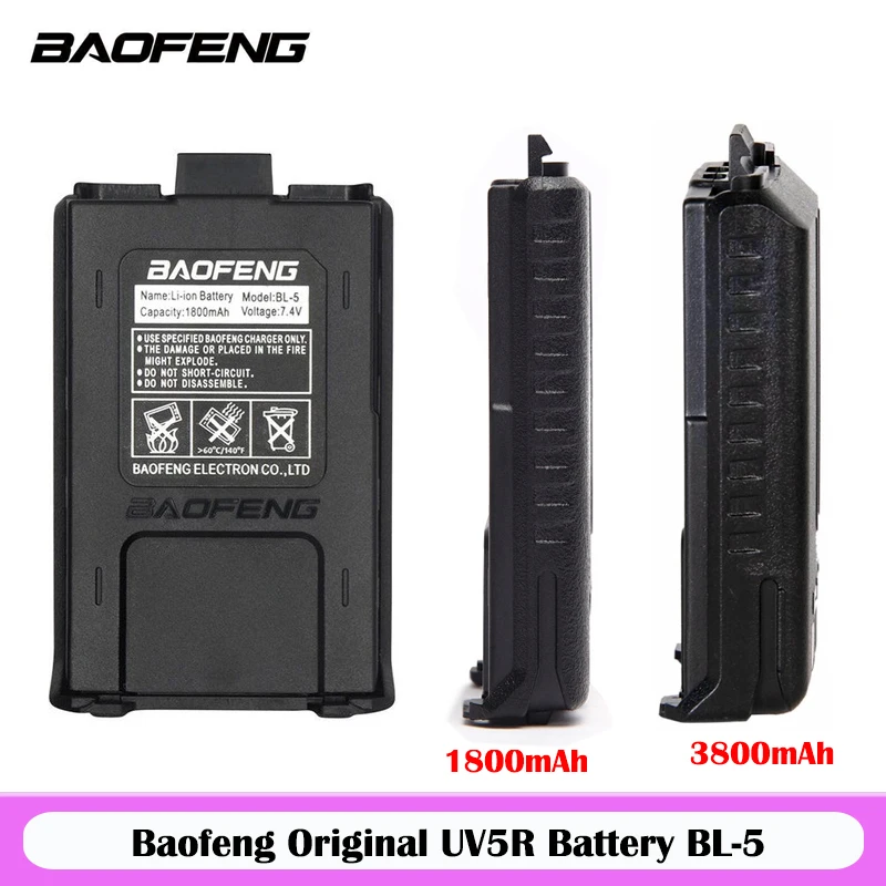Baofeng Radio Uv-5R Batteria Compatibile Con Pofung Uv5R Uv-5Re Dm-5R Plus Bf-F8 Rt-5R Batteria Ricaricabile Rt5 1800Mah/3800Mah