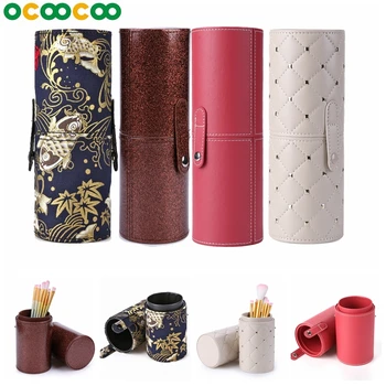 

23CM PU Leather Empty Make up Brush Container Bag Holder Travel Cosmetic Brushes Pen Case Storage Brushes Organizer Makeup Tools