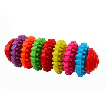 

Dog Toy Ball Rubber Gear Shape Colorful Swivel Bite-resistant Pet Toy Rubber Gear Dog Molar Ball Grinding Toy