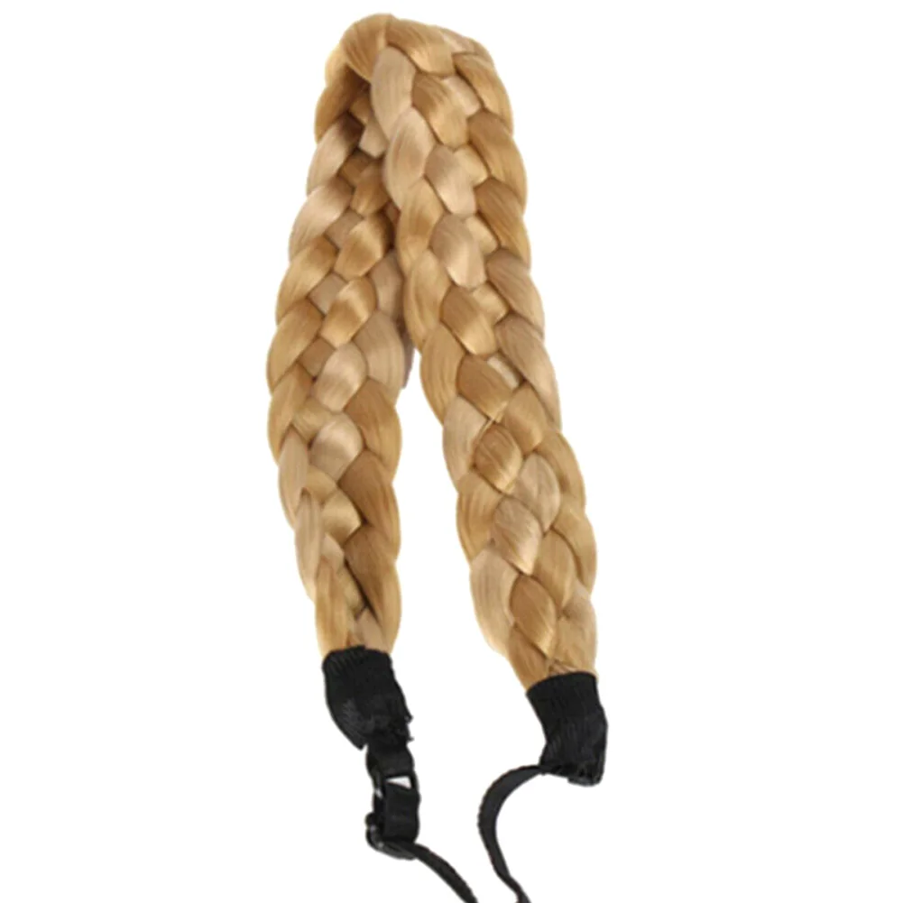light brown Bohemia Easy Wear Hairbands Wig Headband Elastic Twist Braid Princess for Party BB55 - Цвет: light brown