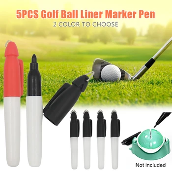 

5pcs Marker Pen Golf Ball Liner Drawing Tool Training Aids Accessories Plain Alignment Sign Portable Sports Putting Durable
