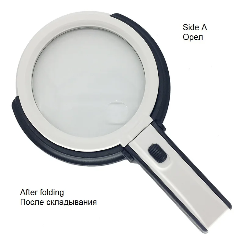 LED Plug-in Desktop Handhald Magnifier Dual-purpose Magnifying Glass Foldable Reading Magnifier Bifocal Lens Embroidery Loupe
