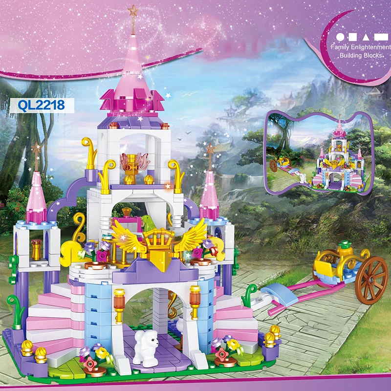 731PCS Princess Series Castle Building Blocks Magical Ice Castle Bricks Legoing Girls Friends Educational Toys For Children Gift