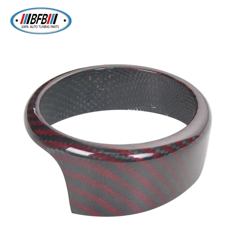 

Красное и черное углеродное волокно автомобильный передний гриль логотип кольцо отделка рамка Крышка декоративное кольцо для Alfa Romeo Giulia 2017 2018 2019