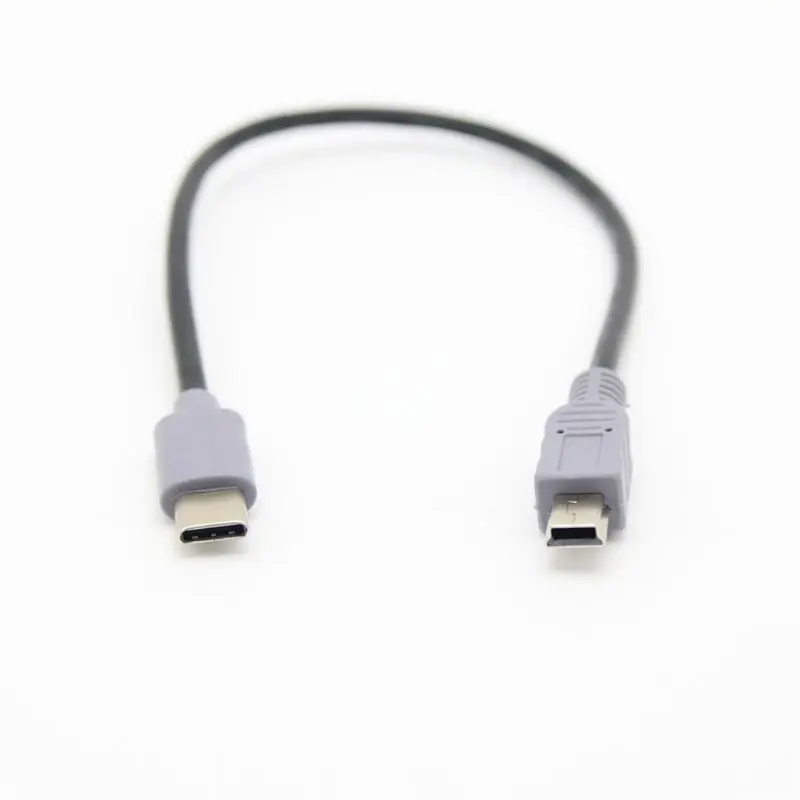 1 м usb type C 3,1 штекер к Mini USB 5 Pin B штекер OTG конвертер ведущий переходник Кабель для передачи данных для мобильных Macbook Аксессуары - Цвет: Серый