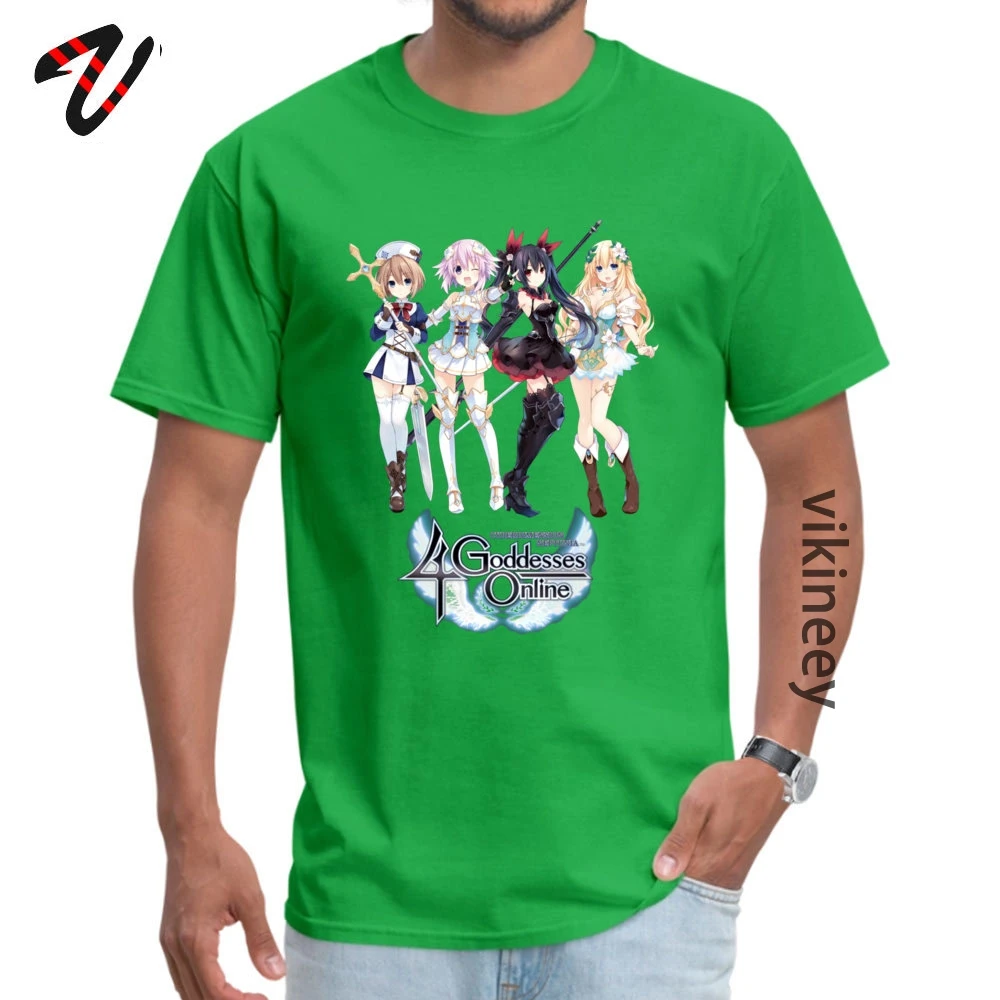 Special Gift Classic T-Shirt Crew Neck Pure Cotton Adult Tops Shirt Short Sleeve Mother Day Classic Tee-Shirt Drop Shipping Cyberdimension Neptunia 4 Goddesses Online -3072 green