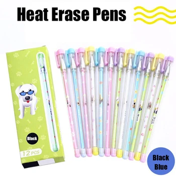 

12PCS Heat Erasable Pens for Student School Black or Blue Pens for Kids Home ND998