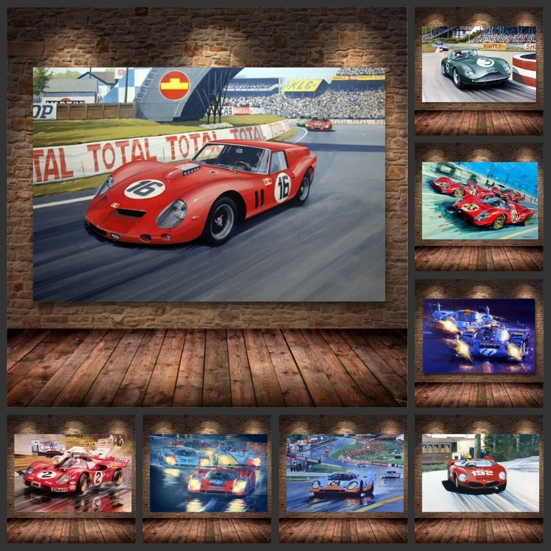 Auto Classica Poster Ferrari Classic Racing F1 Racing Tela Pittura Poster Stampa Wall Art Picture Soggiorno Decorazioni Per La Casa