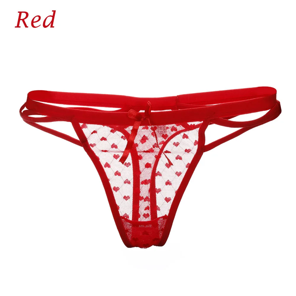 red Сексуальное Бандажное нижнее белье, трусики для женщин, эротические кружевные прозрачные стринги, женские сексуальные бесшовные трусы, нижнее белье, одежда для сна - Цвет: red