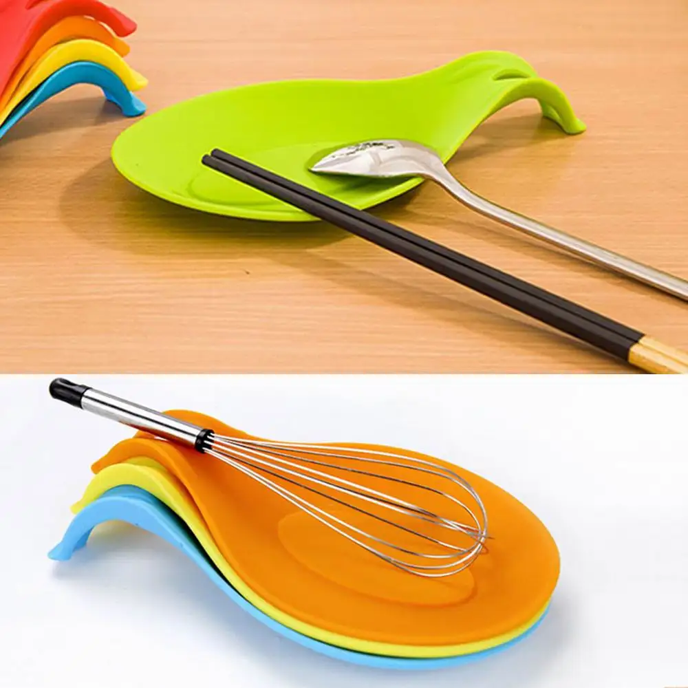 

Silicone Insulation Spoon Rest Heat Resistant Placemat Drink Glass Coaster Tray Spoon Pad Eat Mat Pot Holder Kitchen Accessories