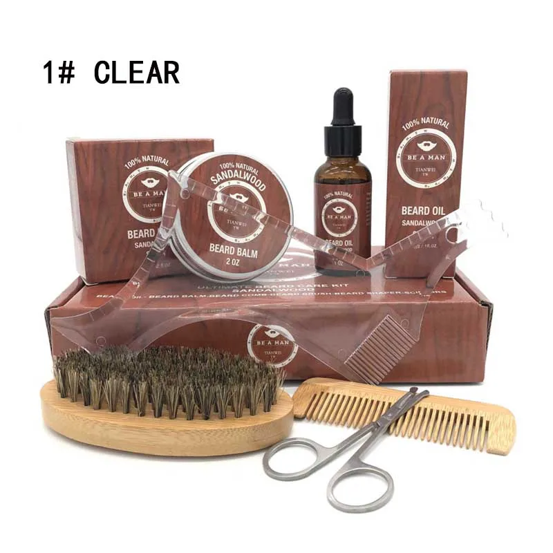 Brand New Men s Beard Care Set Beard Style Template Comb Beard Brush Shaving Comb Mustache 2