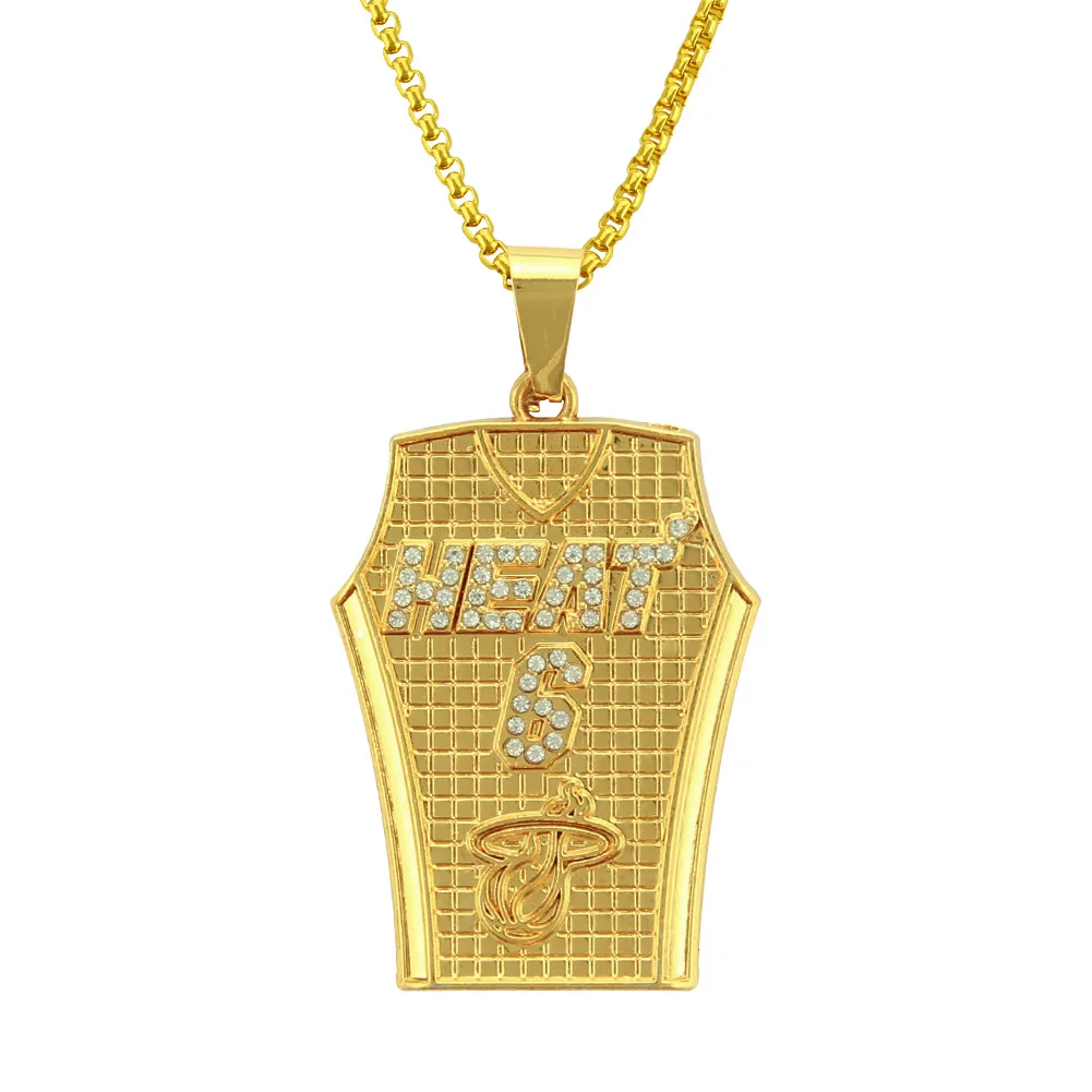 

Europe And America Hip Hop Heat Jersey Basketball Clothes Pendant Necklace Men with Numbers Long Pendant Accessories New Product