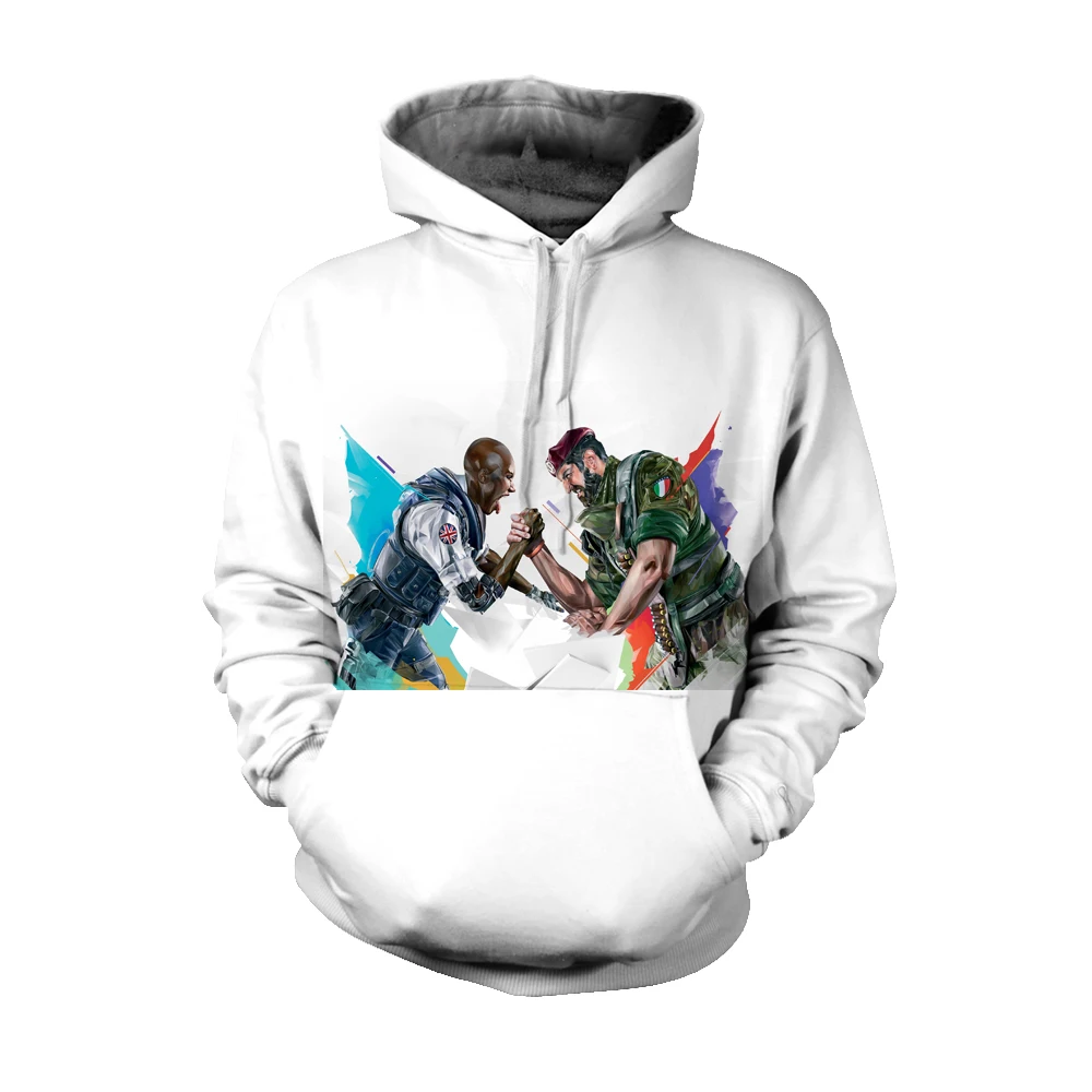 Tanie Mr. Q 2109 moda marka męska sześciokolorowa tęcza Siege cosplay z grą bluza z kapturem Tom Clancy sześciokolorowa tęcza Siege odzież kurtka