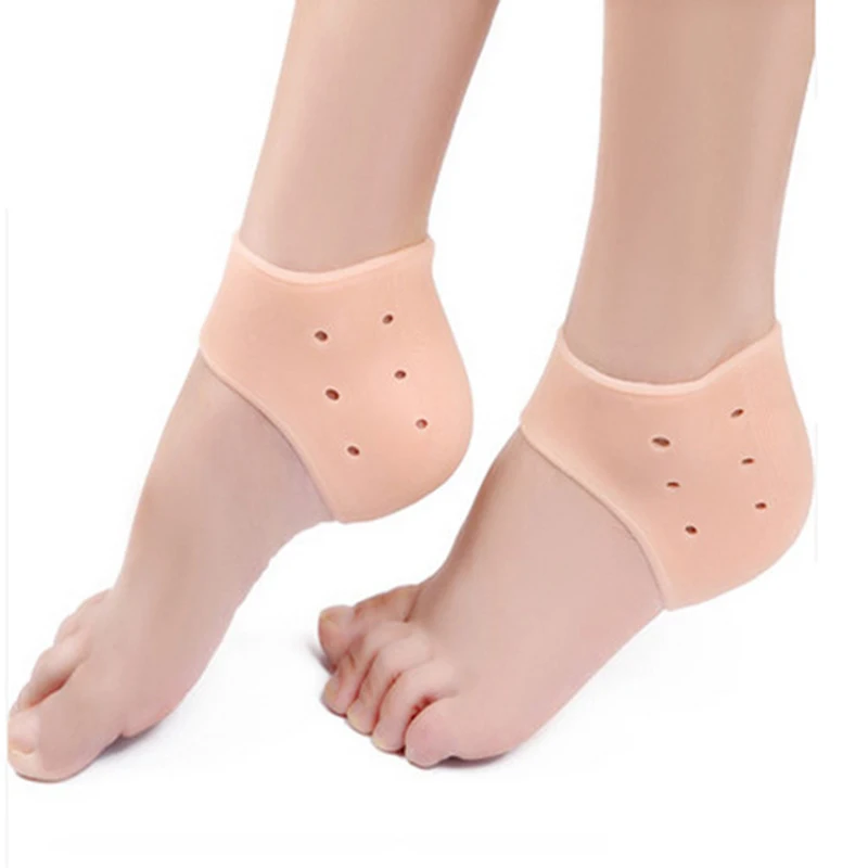 10pcs of White Silicone Foot Sleeve with Moisturizing Anti-cracking Anti-drying Anti-chafing and Breathable Heel Sleeve 5 Pair