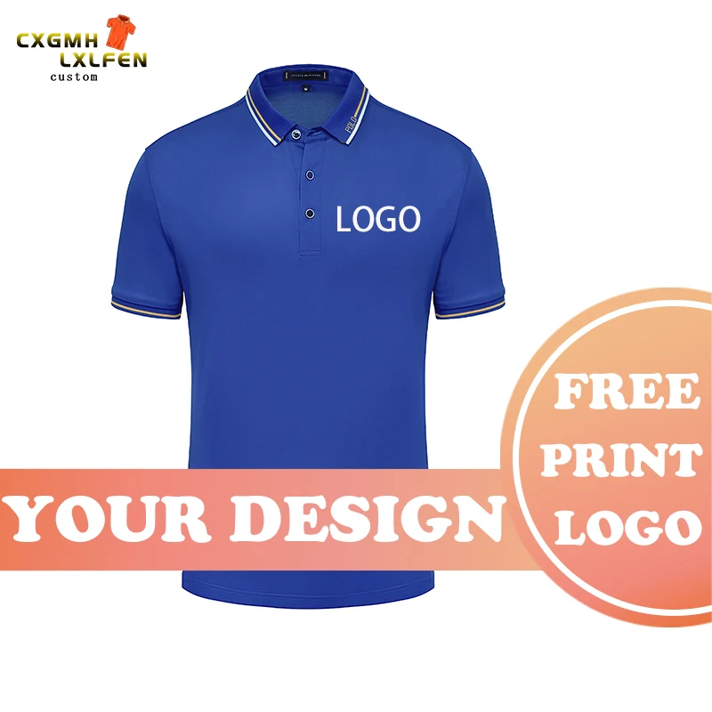 

7 color POLO shirt custom new unisex advertising cultural shirt casual sports lapel short sleeve printing DIY brand text