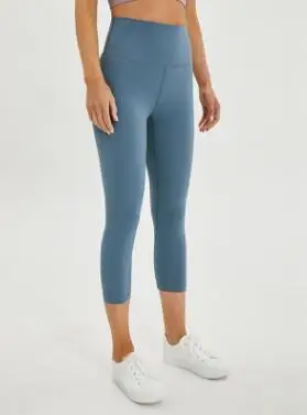 New Sports Pants High Waist Leggings Gym Spandex Running Tights Women Sports Leggings - Color: Indigo