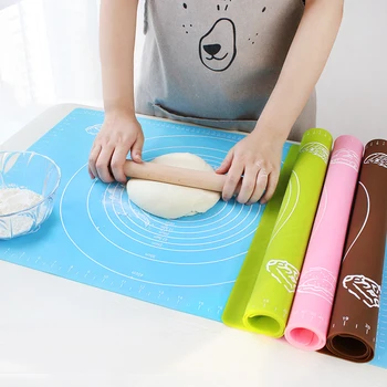 

Non-Stick Silicone Baking Mat Pizza Dough Rolling Pin Pastry Kitchen Gadgets Utensils Bakeware Kneading Baking Accessories