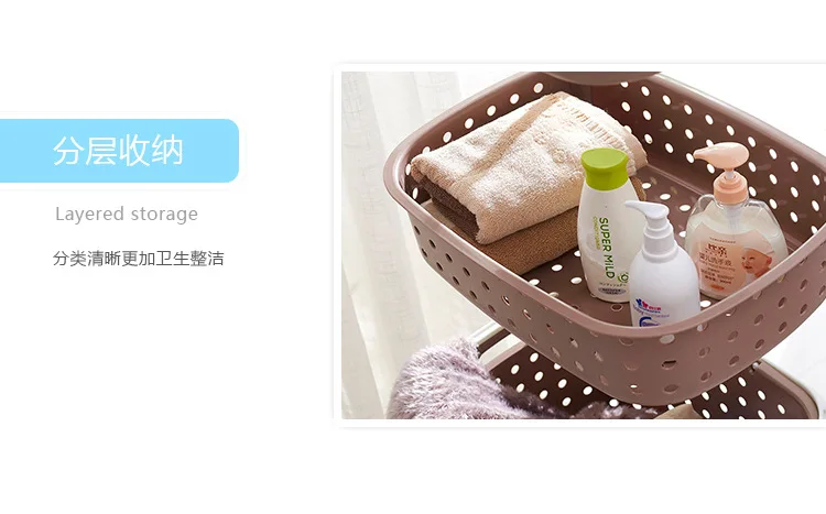Plastic Multilayer Pulley Laundry Basket Household Bathroom Large Size Laundry Basket Debris Dirty Clothes Storage Basket