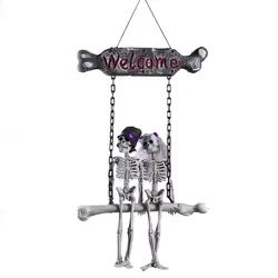 Подвесной череп на Хэллоуин, скелет, призрак, жених, невеста, знак приветствия, хитрая игрушка, ужас, дом с привидениями, спасение, Хэллоуин