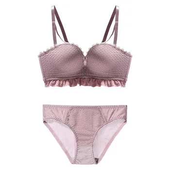 

2019 Fashion Solid 1/2 Cup Red Sexy Underwear Thong Suit Brassiere Sexy Bra Set Bra Ladies (ABC)