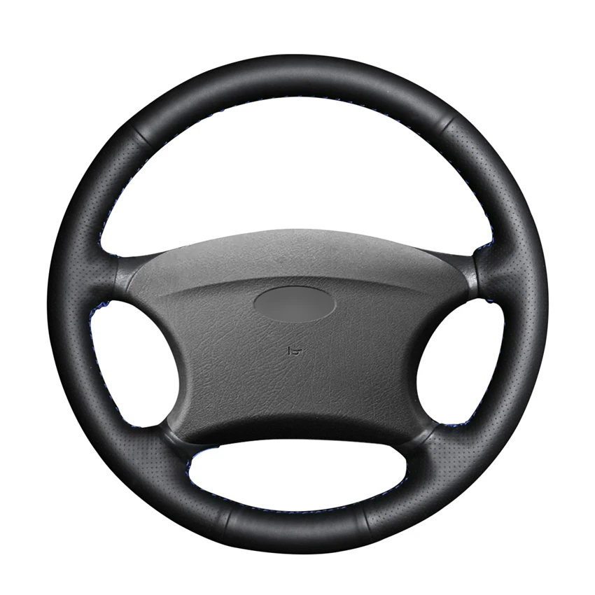 Hand-stitched Black PU Artificial Leather Car Steering Wheel Covers Wrap for Lada Kalina 1 2110 2111 2112 Chevrolet Niva | Автомобили и