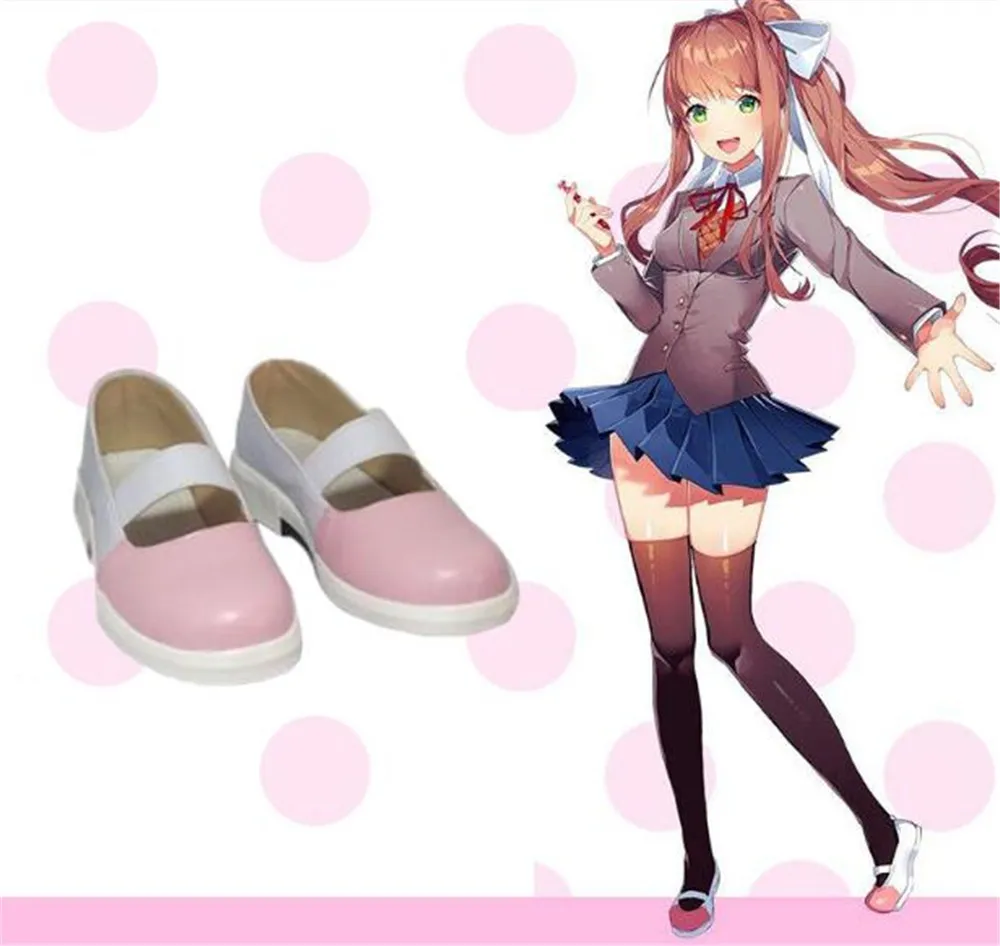 Doki Literature Club! Monika/ботинки для косплея; карнавальные вечерние ботинки на Хэллоуин; аксессуары для костюмированной вечеринки; A1019