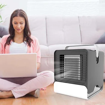 

Vieruodis Air Conditioner Mini USB Powered Desktop Air Cooler LED Light Cooler Small Table Fans for Room Office