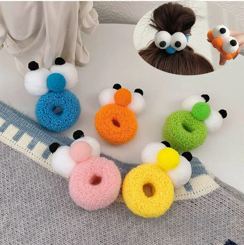 Charming Candy Color Big Eyes Hair Scrunchie – Fun & Stretchy Hair Accessory
