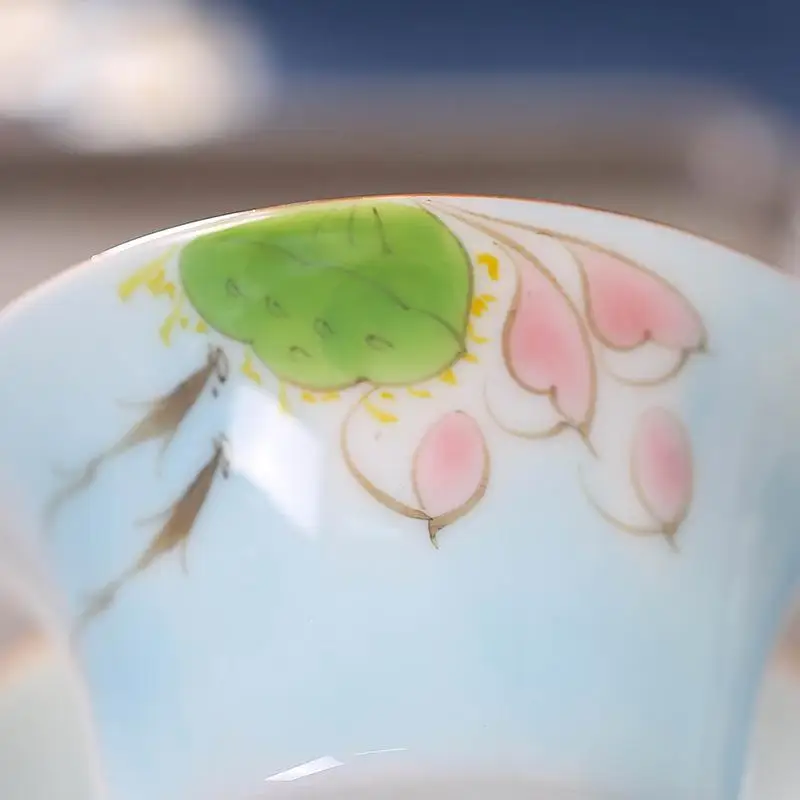 Китайский чайный сервиз Gaiwan набор чайная чашка керамические s пиалы для чая эмаль Gaiwan разрисованная вручную керамика пиалы для чая чайный набор кунг-фу ГАИ Ван