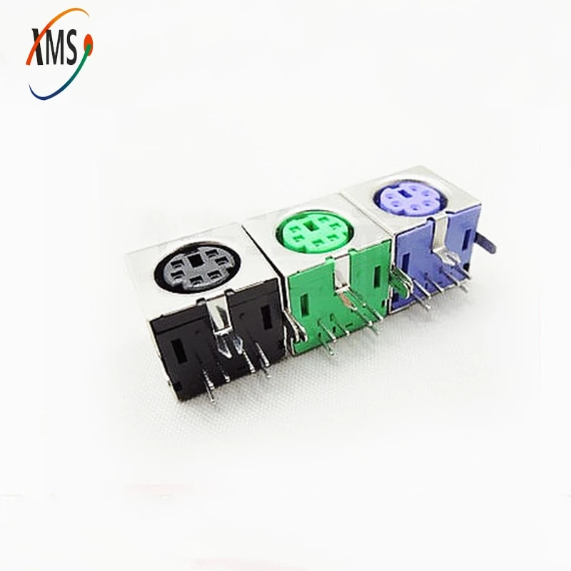 10Pcs Presa Tastiera Nero/Verde/Viola 6 Pin Ps/2 Ps 2 Presa Femmina Connettore Jack