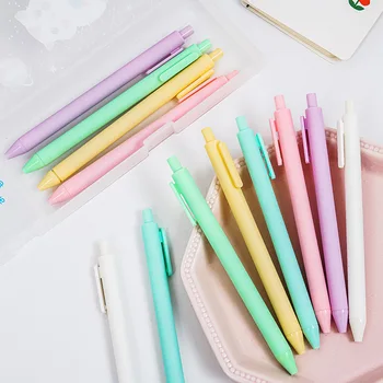 

24 PCs Gel Pens Set Candy Colors Simple Student Korean Test Press Pen School Stationery Gifts Signature Pen Black Gel Pen Kawaii