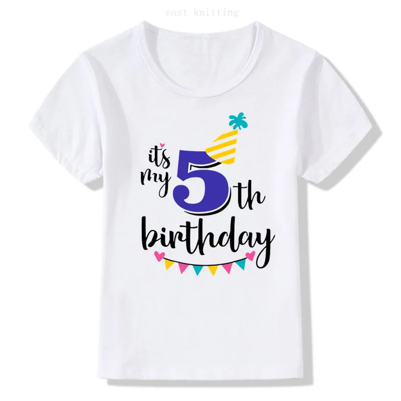AliExpress Новые товары детская одежда короткий рукав принт для детей от 1 до 9 лет День рождения напоминание английская надпись T-s