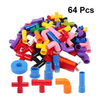 

64pcs Creative Kids Building Blocks Children Educational Playings Water Pipe Building Blocks Toys for Boys Girls Christmas Gift