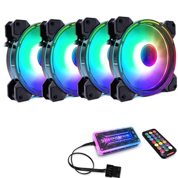 

COOLMOON F-GL2 Computer Case PC Cooling Fan RGB Adjust 120mm Quiet + IR Remote New Computer Cooler RGB CPU Case Fan