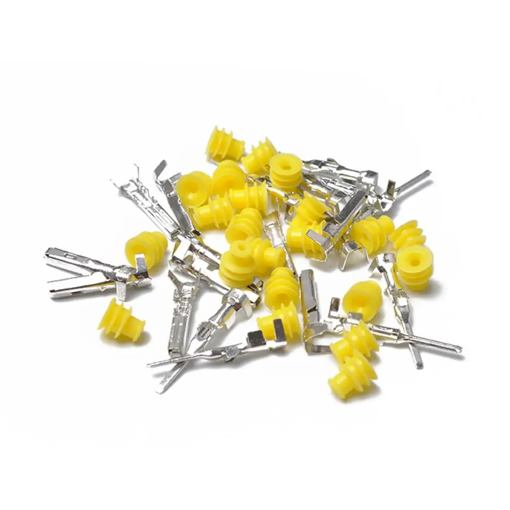 12 Sets 2 Pin Sealed Waterproof Electrical Wire Connector Plug Terminal