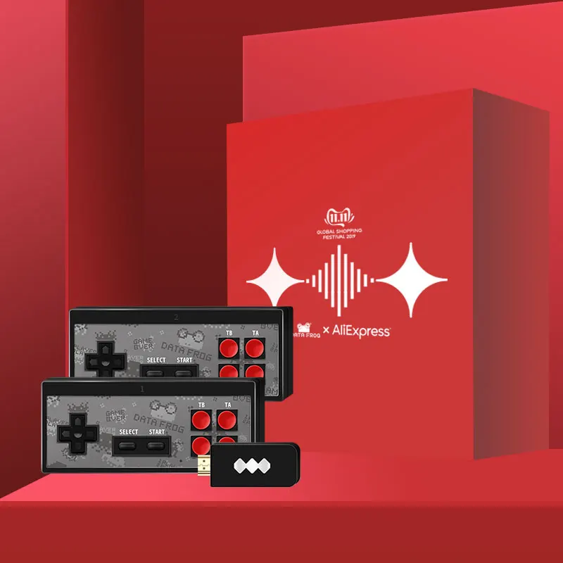 NY2-HDMI-with-box Классическая Мини-игровая консоль с изображением лягушки для передачи данных, 8 бит, ретро игровая консоль, USB Беспроводная портативная ТВ, двойной геймпад, HDMI/AV выход, игрушка в подарок - Цвет: NY2-HDMI-with-box