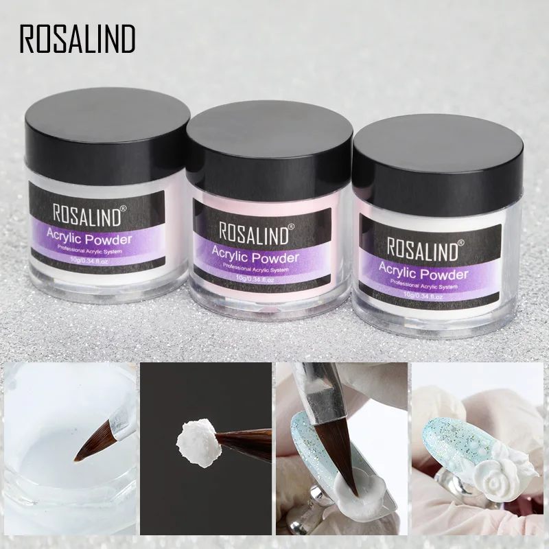 ROSALIND Acrylic Powder Poly Gel For Nail Polish Nail Art Decorations Crystal Manicure Set Kit Professional Nail Accesorios|Acrylic Powders & Liquids| - AliExpress
