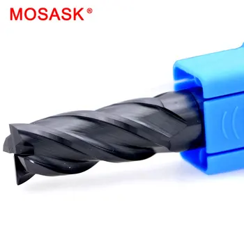 

MOSASK 1PCS 4 Flute HRC45 8mm 10mm 12mm 14mm 16mm 150L CNC Lathe Machine Tool Endmill Milling Cutter End Mills