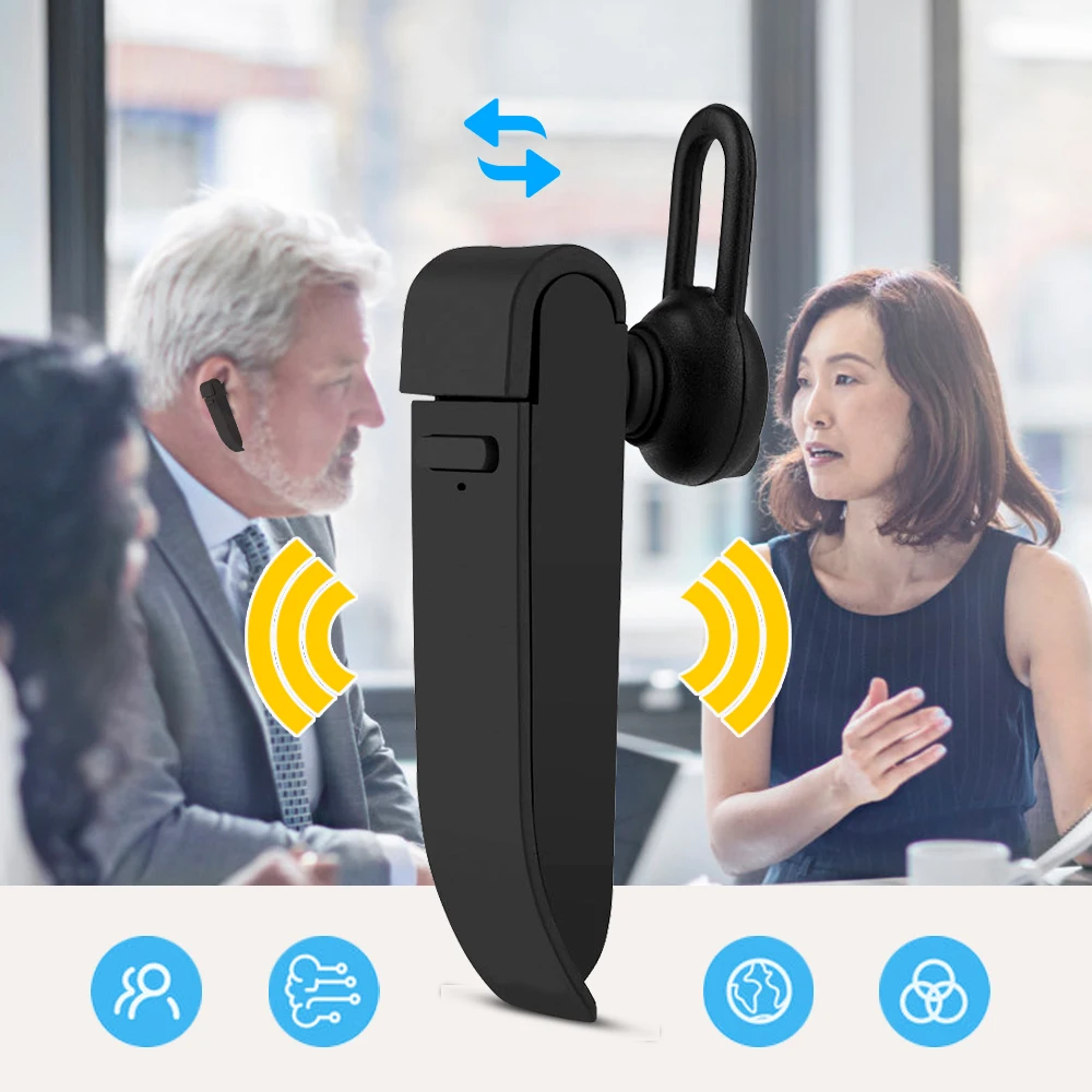 Портативный Умный голосовой переводчик наушники беспроводной Bluetooth мгновенный в