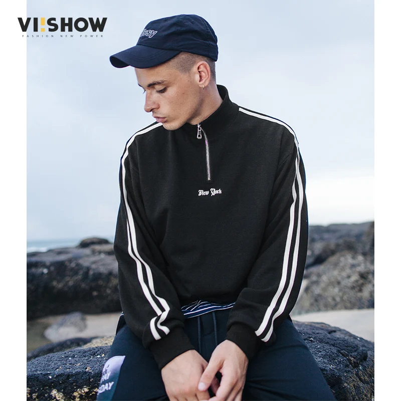 

VIISHOW 2018 New Autumn Men Sweatshirt Brand Clothing Fashion Striped Hoodies Male Quality Turtleneck Casual Men Tops WD2513173