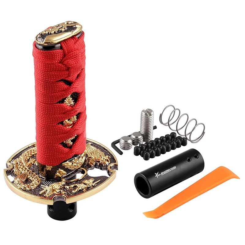 

Fashion 1 Set Universal Samurai Sword Vehicle Car Shift Knob Katana Metal Weighted Sport Shifter With Adapter Car Accessories