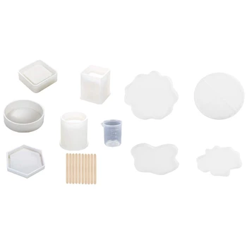 

Resin Silicone Mold,5 Pack Resin Art Molds & 4 Pack Silicone Resin Molds Irregular Coaster Molds Puzzle Silicone Mold